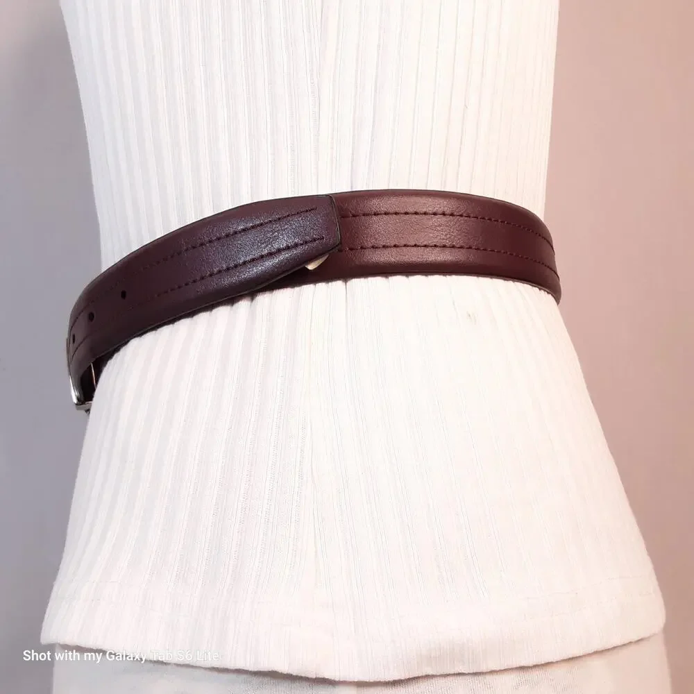 💎LC Liz Claiborne Reversibe Unisex 30-32 Waist Black And Stitched Brown